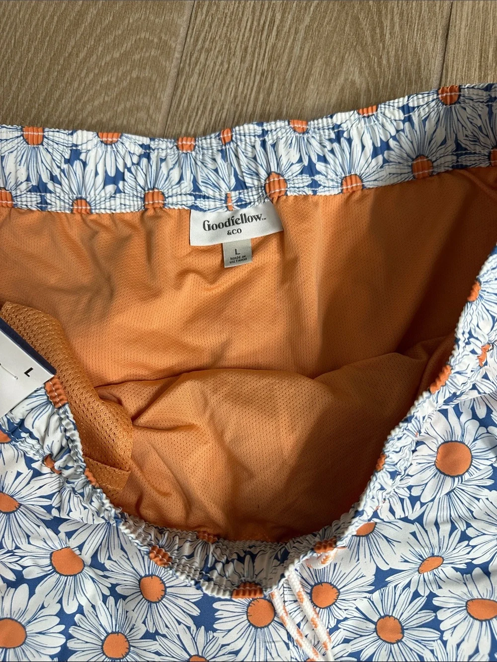 Goodfellow Daisy Print Swim Trunks NWT